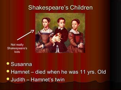 william shakespeare three children names
