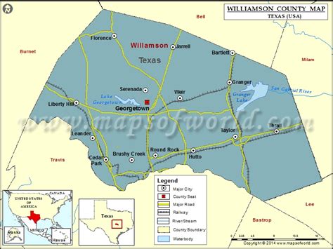 Williamson County, TX Wall Map Premium Style by MarketMAPS MapSales