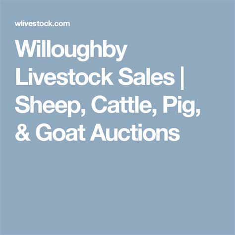 willoughby livestock sales goats
