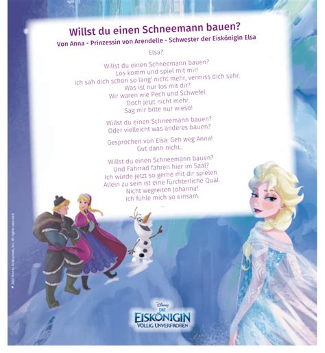 willst du einen schneemann bauen lyrics