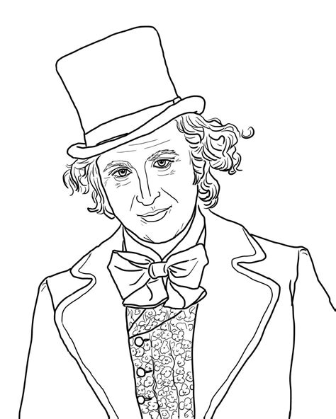 willy wonka pictures to colour