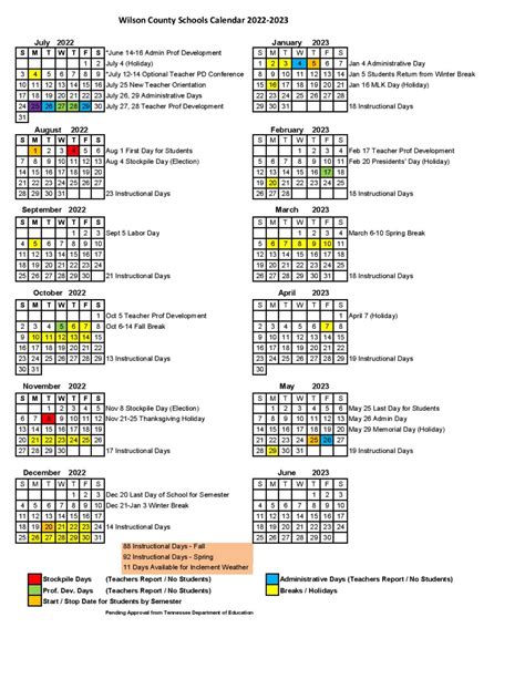 Wilson County Schools Calendar 24-25