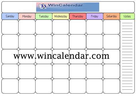 Win Calendar Template