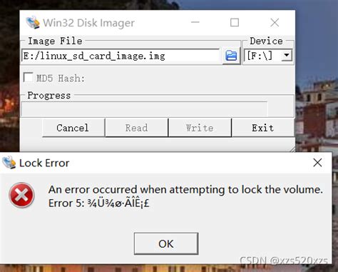 win32 disk imager error 5
