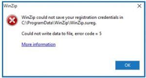 win32 error code 5