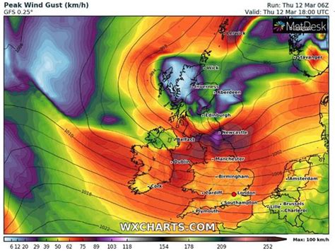 wind gust forecast map
