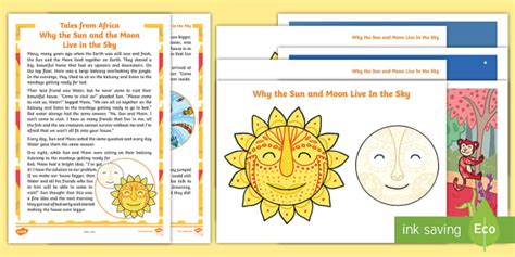 Wind Sun Moon Folktale Printable