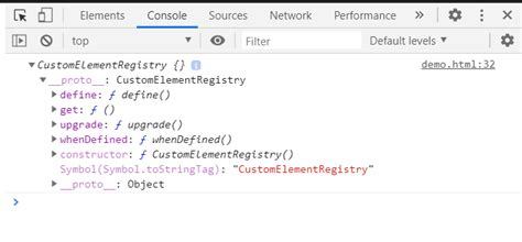 Window.customelements.define Vs Document.registerelement