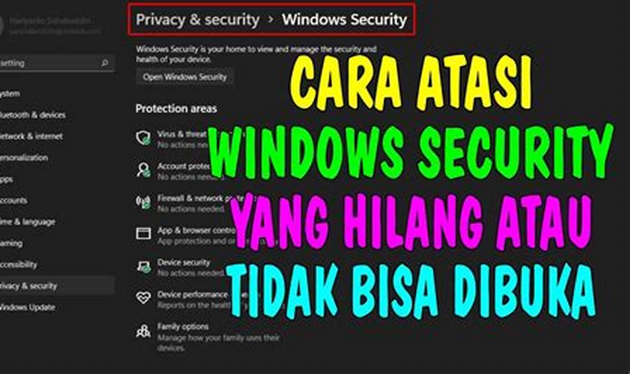 windows security tidak bisa dibuka