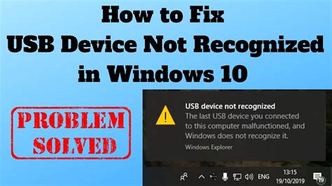 windows 10 can't detect usb