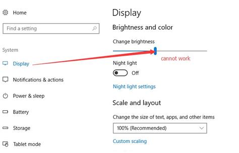 windows 10 cannot change screen brightness