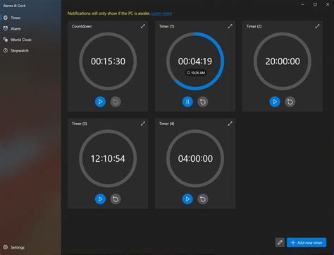 Windows 10 Clock App