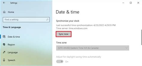Windows 10 Clock Sync