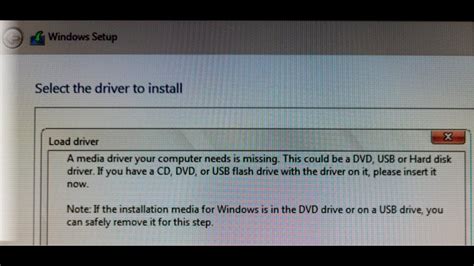 windows 10 installation error a media driver your computer needs is missing