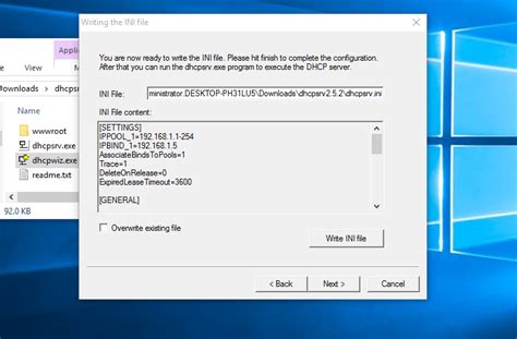 windows 10 pro dhcp server