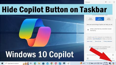windows 10 remove copilot preview from taskbar