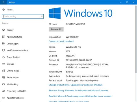 windows 10 system specs