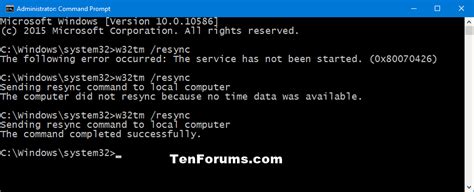 Windows 10 Time Sync Domain Command Line