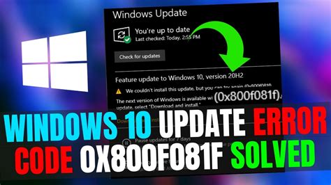 windows 10 update error 0x800f081f