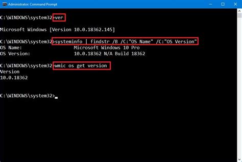 windows 10 version check command