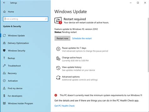 windows 10 won't update to 22h2