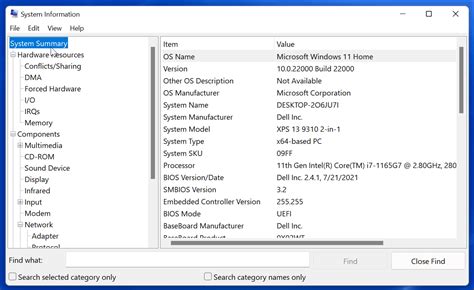 windows 11 check system specs