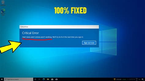 windows 11 start menu not working critical error