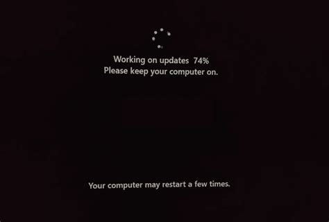 windows 11 update black screen with cursor while updating