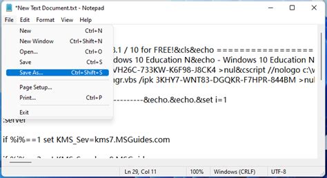 Windows Activation Key Notepad