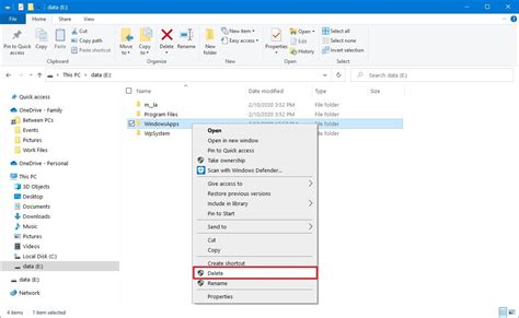 Windows Apps Delete Folder