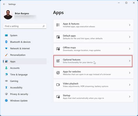 windows apps optional features