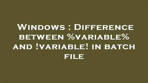 Windows Batch Define Variable