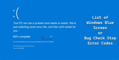 windows bugcheck error codes