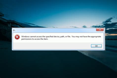 windows cannot access specified file