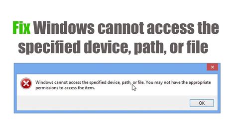 Windows Cannot Access The Specified Device Control Panel
