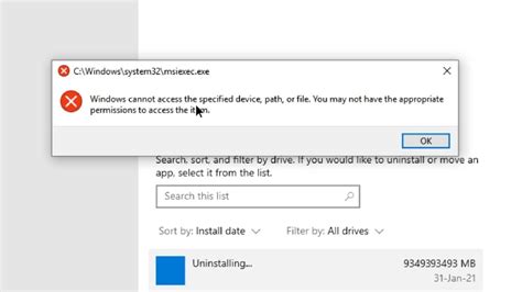 Windows Cannot Access The Specified Device Msiexec.exe