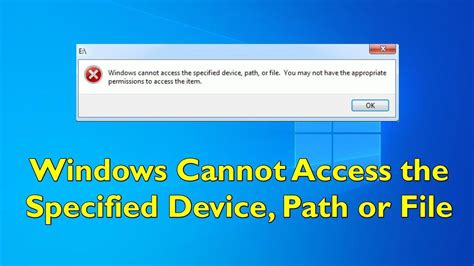 Windows Cannot Access The Specified Device Path Or File System32