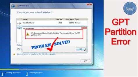 windows cannot be installed gpt partition style