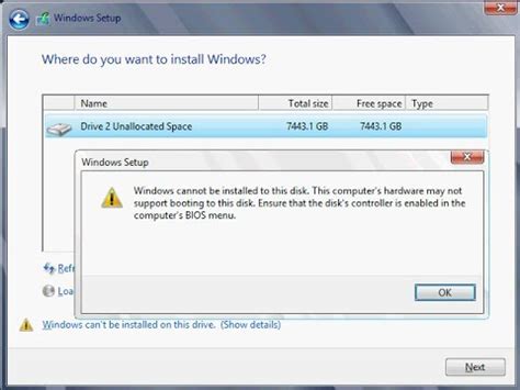 Windows Cannot Be Installed To This Disk Bios Menu