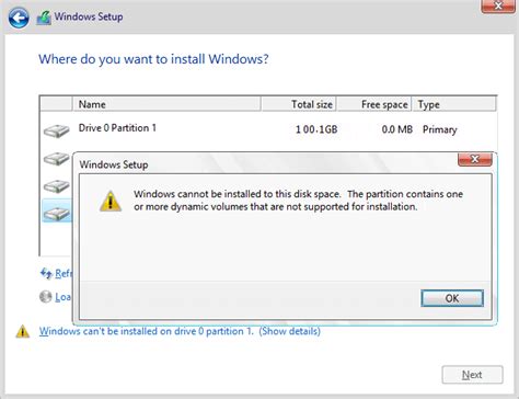 Windows Cannot Be Installed To This Disk Drive 0 Partition 1