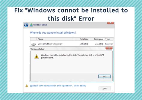 Windows Cannot Be Installed To This Disk External Hard Drive