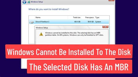 Windows Cannot Be Installed To This Disk Has An Mbr