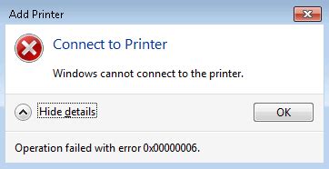 Windows Cannot Connect To The Printer