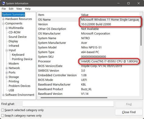 windows check hardware specs