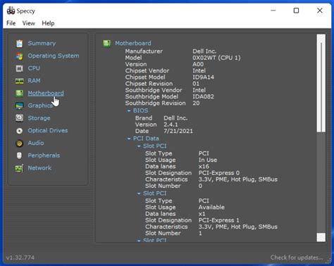 windows check system specs