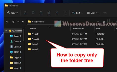 windows cmd copy folder structure without files