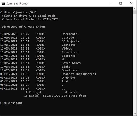 windows command line commands used for directory traversal