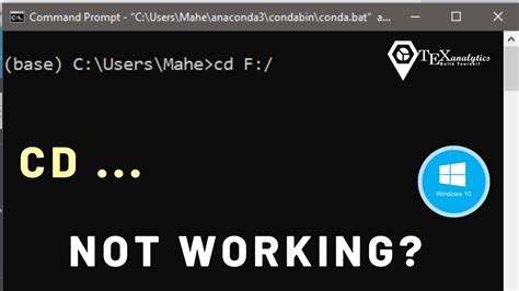 windows command prompt change directory not working