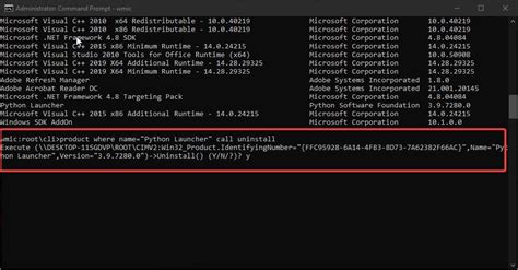 Windows Command Prompt Uninstall Program