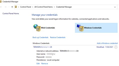 Windows Credential Manager List
